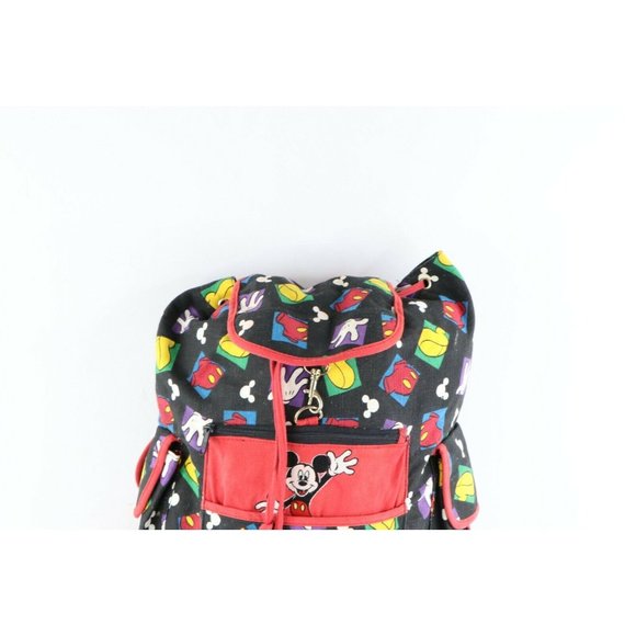 Vintage 90s Disney Mickey Mouse All Over Print Top Loader Backpack Bag Rucksack main image 4